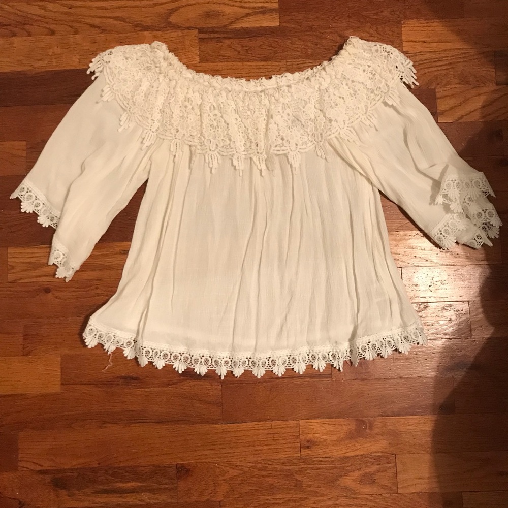 White off the shoulder top